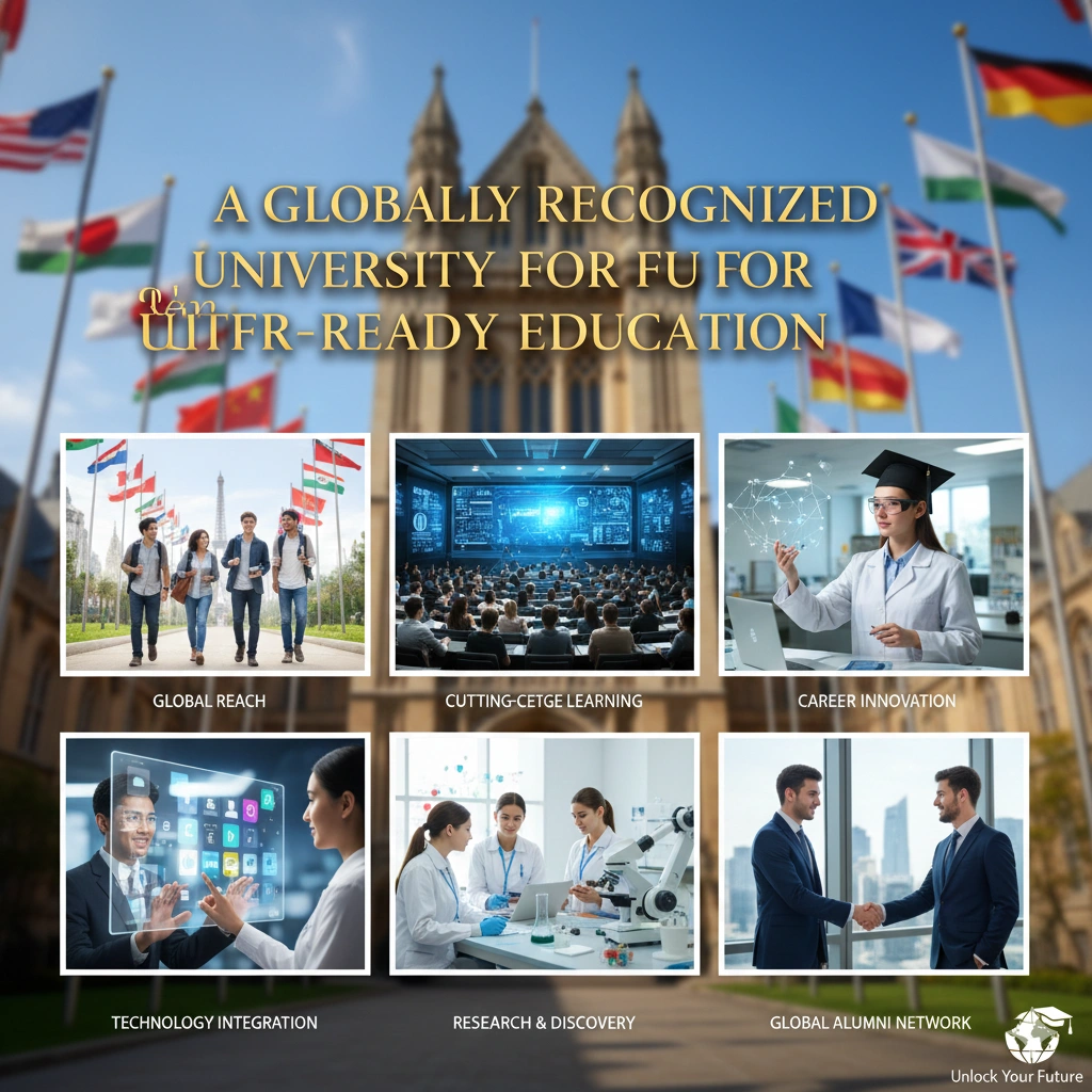 Students learning at a globally recognized university equipped with future-ready education programs and modern technology.